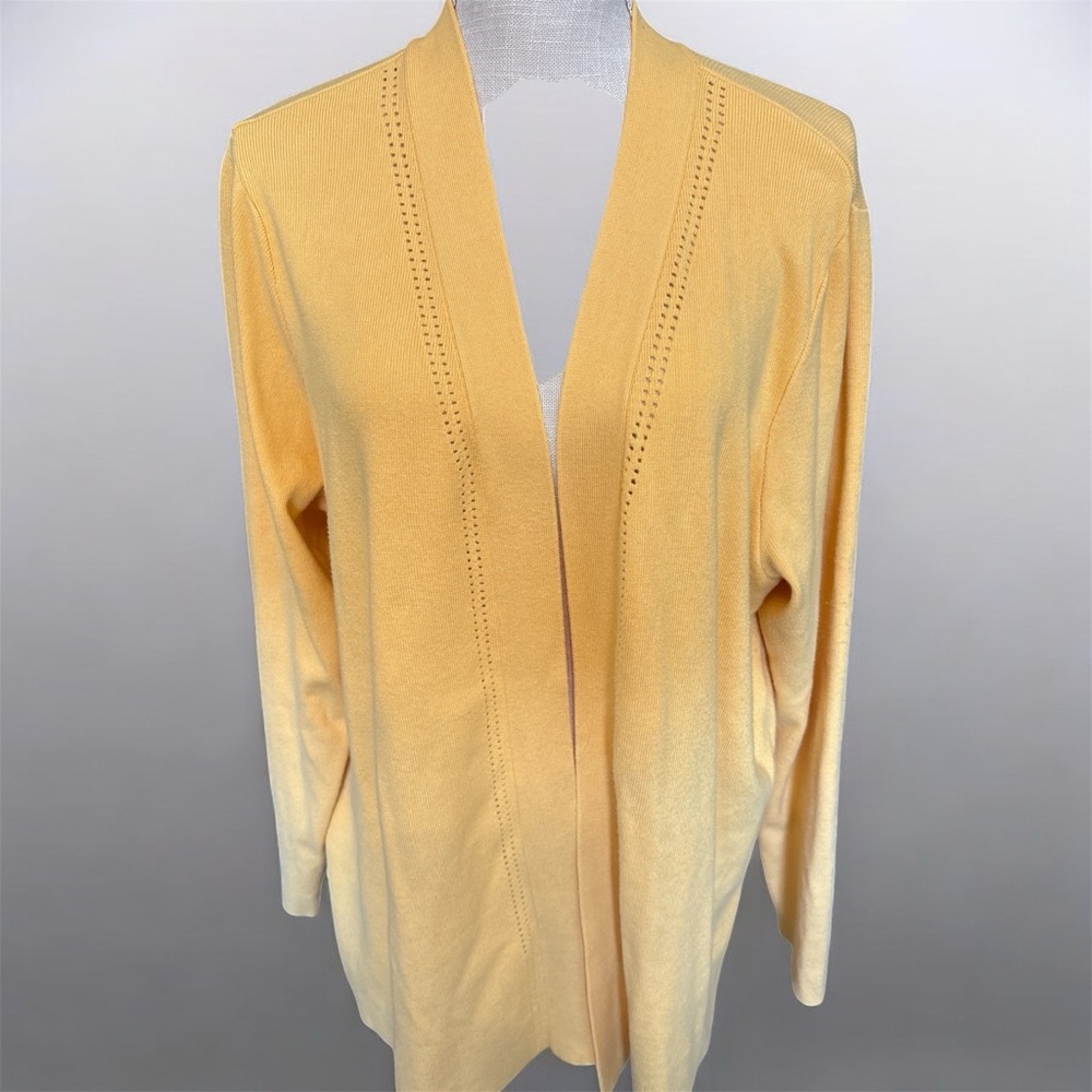Liz Claiborne Pale Yellow Open-Front Cardigan size 1 X